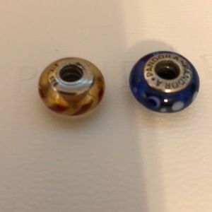 Two Pandora Glass Charms
